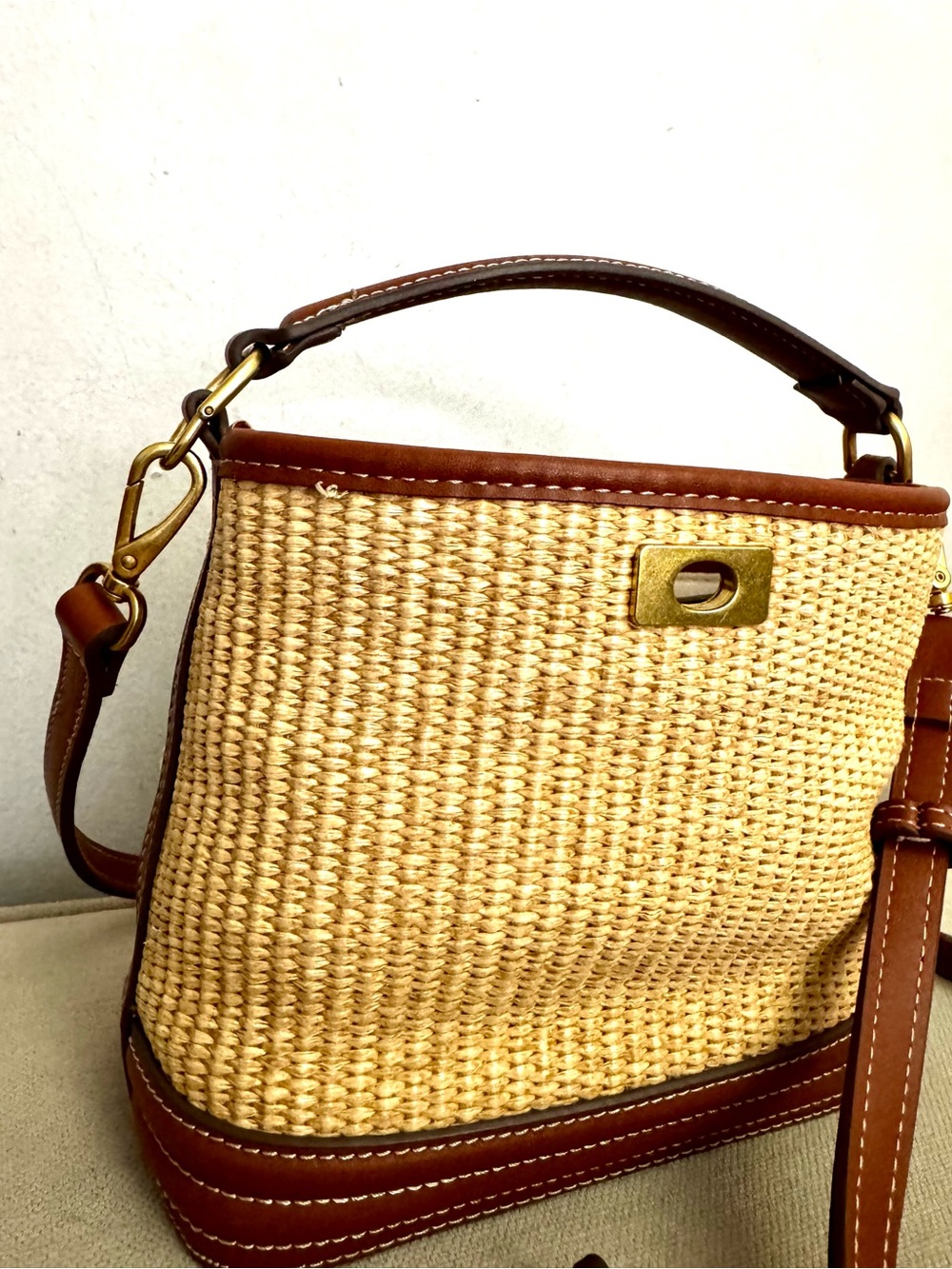 MNG Mango Raffia Crossbody Bag - Picture 5 of 15